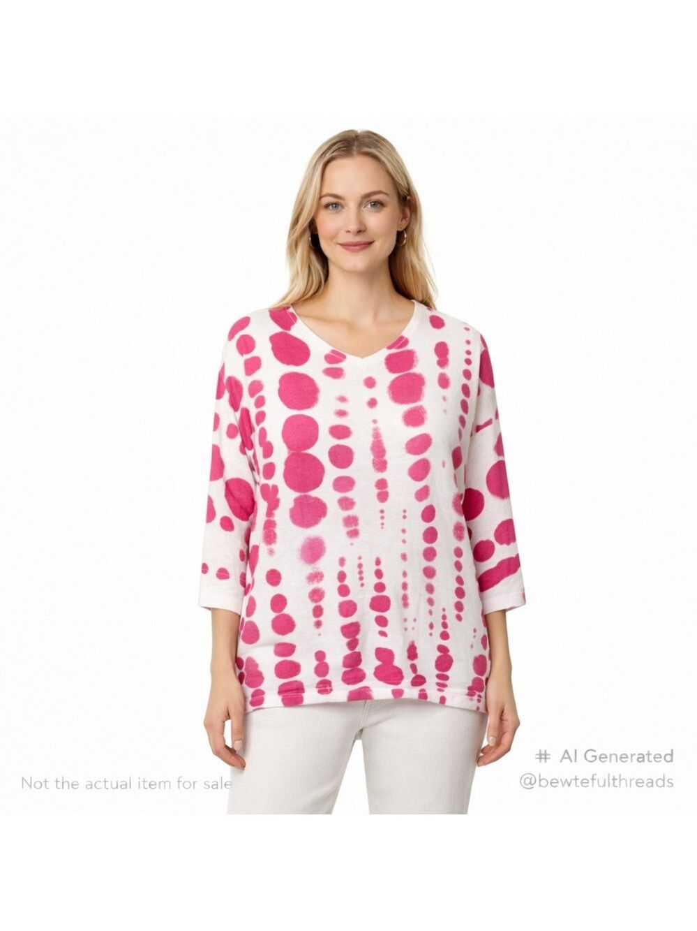 CARRE NOIR XL pink/white drop shoulders lightweight knit rounded neck sweater